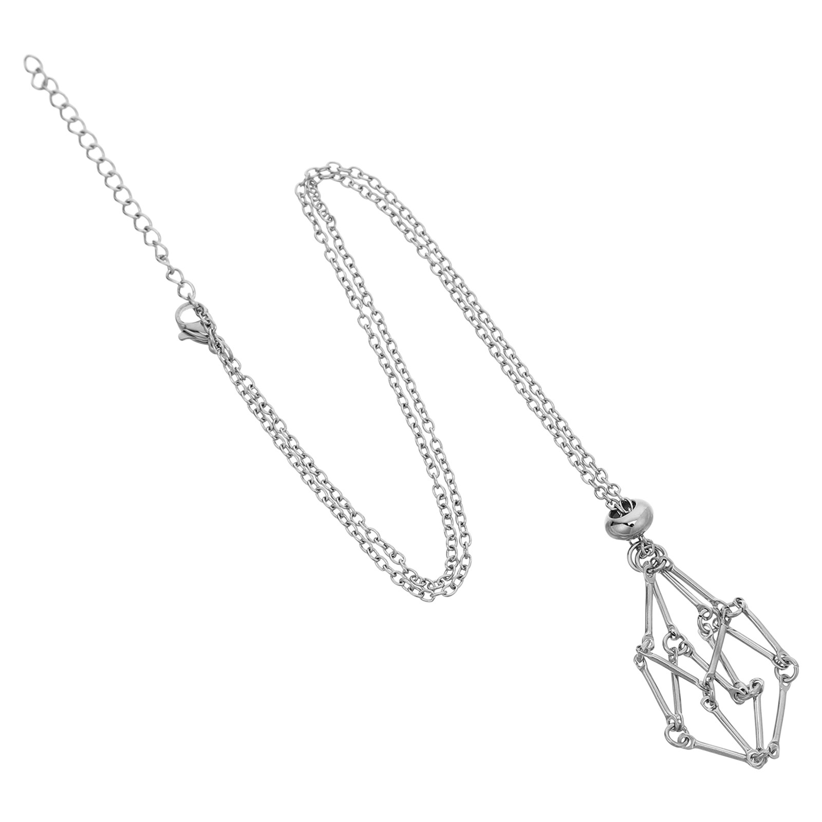 Crystal Holder Necklace Stainl - Crystal Pendant Necklace Natural Stone review and price