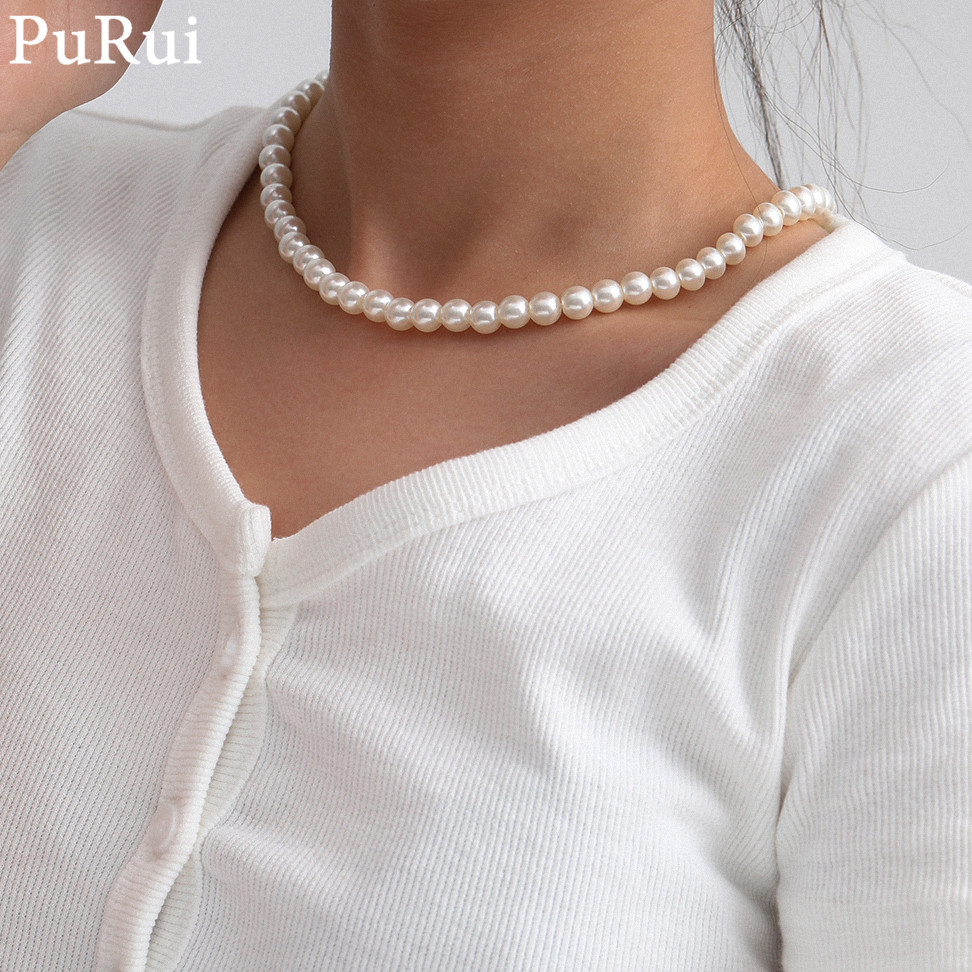 Minimalist Imitation Pearl Cho - Pearl Choker Necklace Vintage review and price