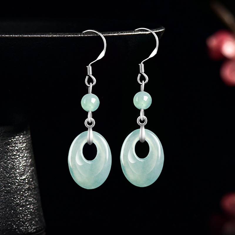 Myanmar Jadeite Ring Earrings  - Earrings review and price