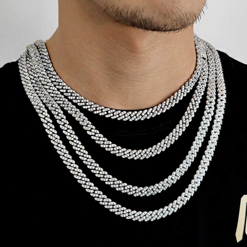 8MM1Row Zircon Women's Necklac - Cuban Link Chain 12Mm review and price