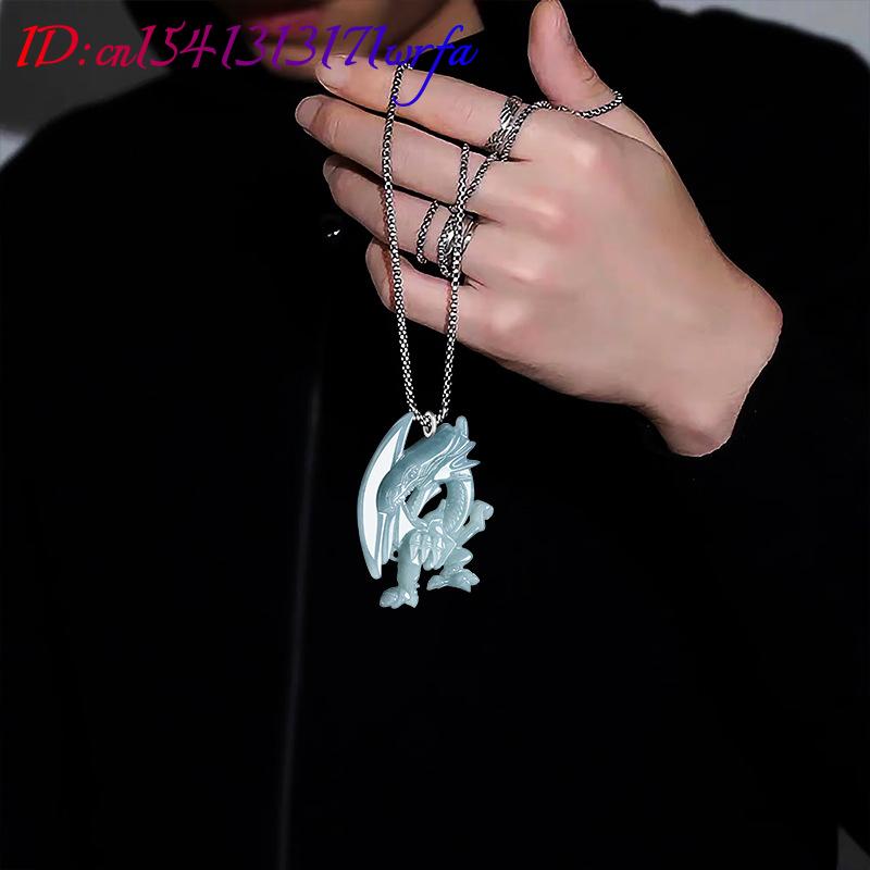 Blue Myanmar Jadeite Dragon Pe - Necklaces review and price