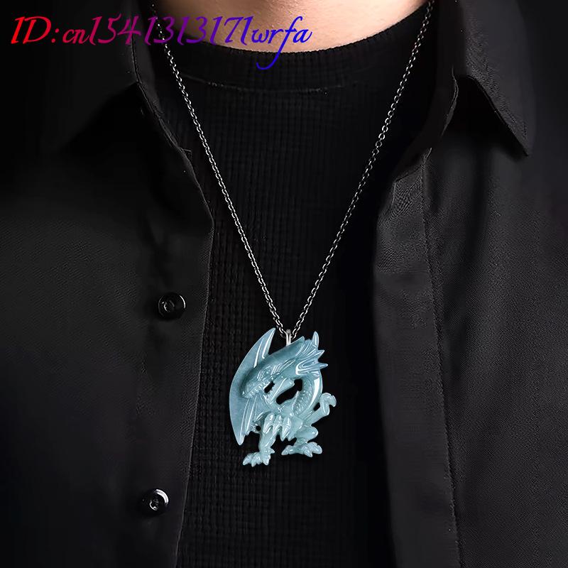 Blue Myanmar Jadeite Dragon Pe - Necklaces review and price