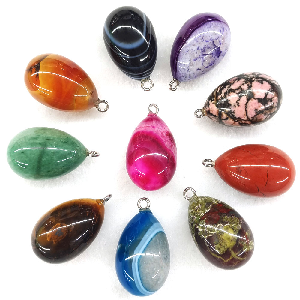 30x19mm Mini Egg Shape Pendant - Crystal Pendant Necklace Natural Stone review and price