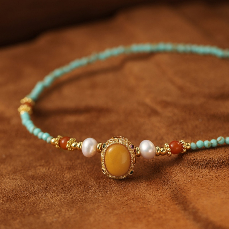 New Arrival Vintage Blue Turqu - Pearl Choker Necklace Vintage review and price