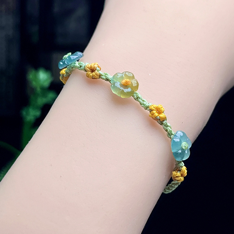 Myanmar Jadeite Flower Bracele - Bracelets review and price