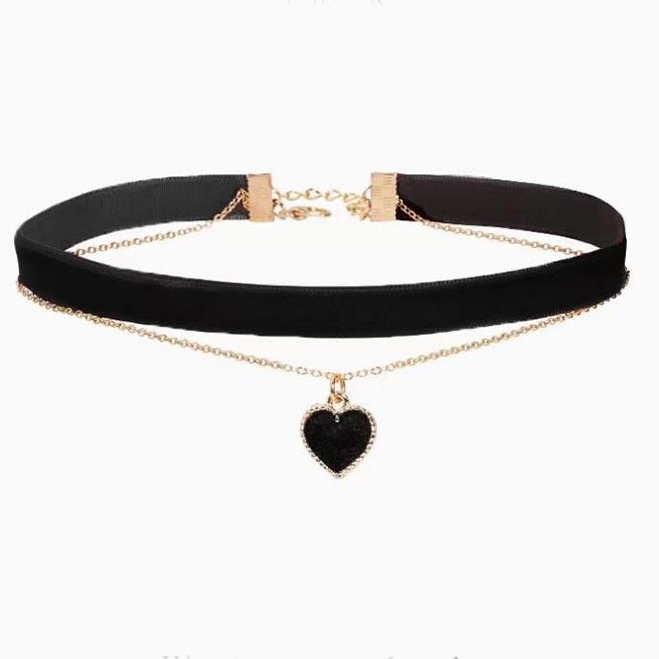 Romantic Double Layer Choker N - Layered Pendant Necklace Aesthetic review and price