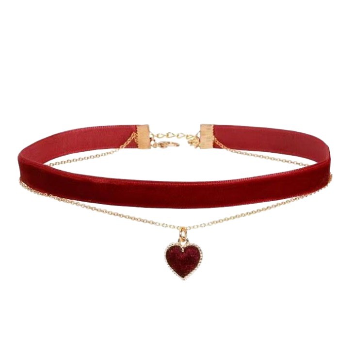 Romantic Double Layer Choker N - Layered Pendant Necklace Aesthetic review and price