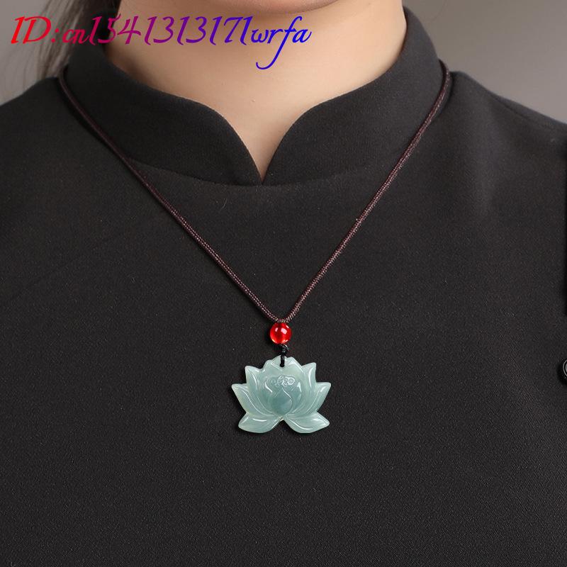 Myanmar Jadeite Lotus Pendant  - Necklaces review and price
