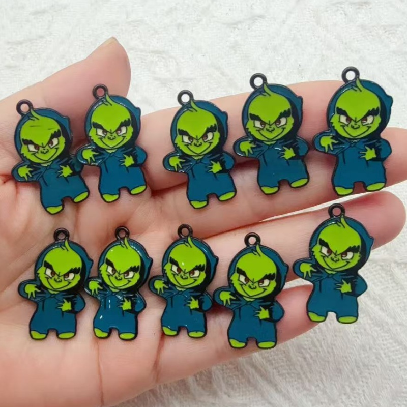 10pcs alloy drip oil cartoon C - Earrings review and price